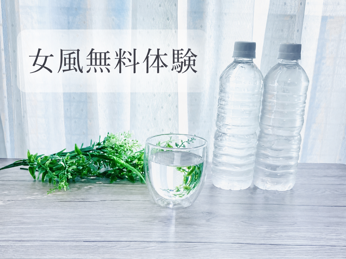 女風無料体験の条件を確認するための水と植物のイメージ